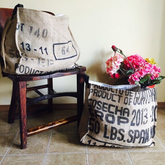 3 Authentic Burlap Coffee Sacks, Reclaimed Burlap, Jute Coffee Bags, Upholstery - Picture 4 of 5